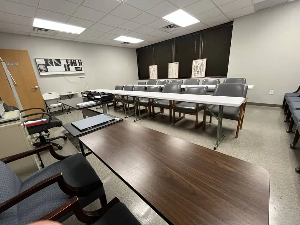 Students reviewing exam techniques during a classroom breakout session